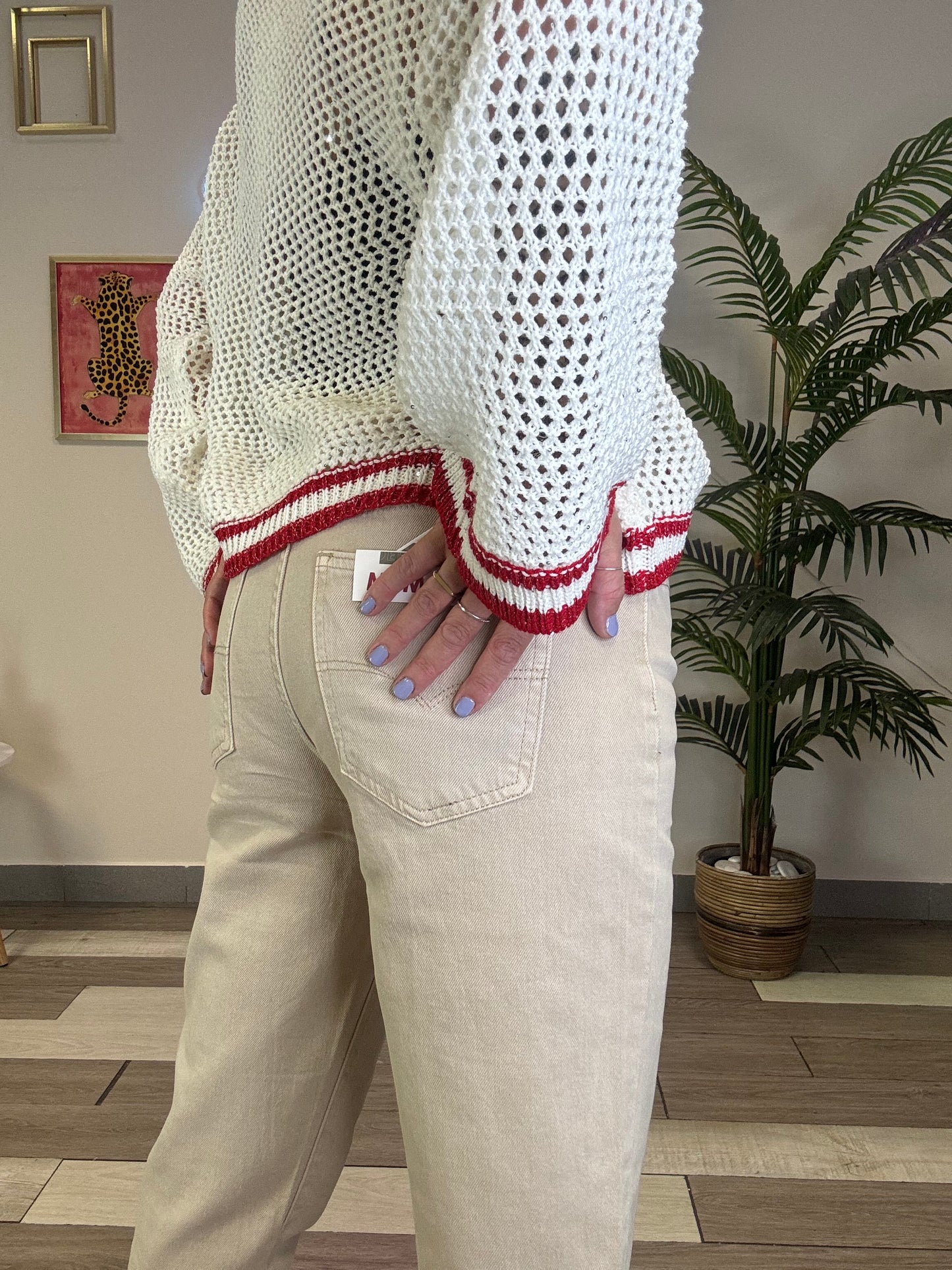 Jeans MOM-FIT BEIGE