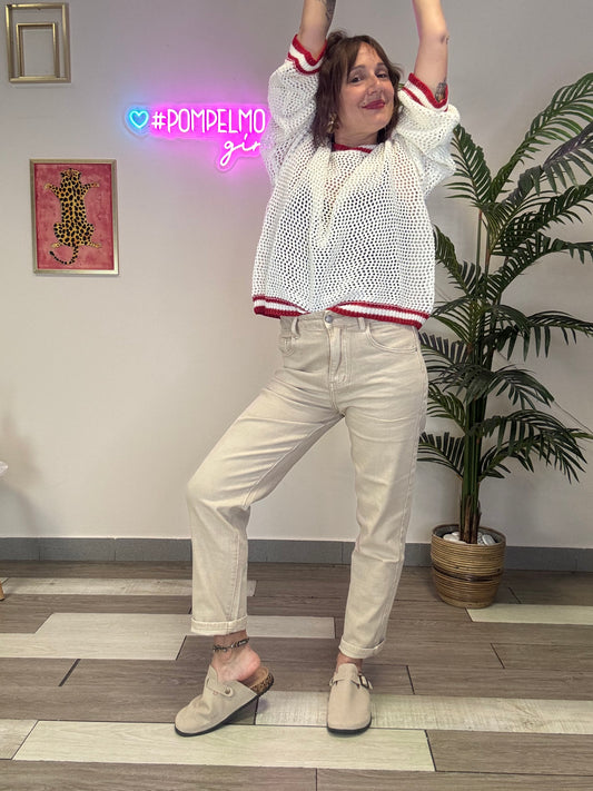 Jeans MOM-FIT BEIGE